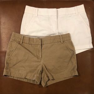 J Crew chino shorts bundle - white and khaki